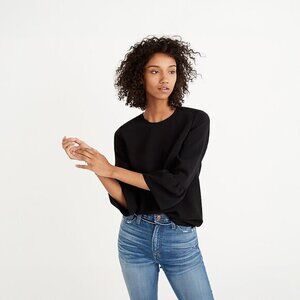 Madewell Bell Sleeve Top in Black - sz XXS
